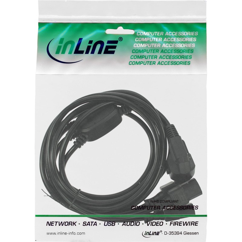 Inline 16653B 1.8m AC Power Y-Cord - Black
