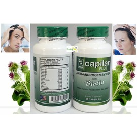 Capilar  120 Caps Anti-Androgen System With Biotin Hair Growth Caida Cabello