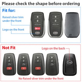 Aoocar 3+1 Button Leather Key Fob Cover, Compatible with Toyota Tundra 2022 2023 2024, Fit for Toyota Corolla Cross Venza Sequoia, No Screw Design Smart Key Protector(Brown)