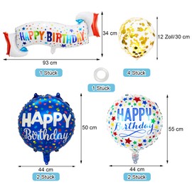 KOBOKO Colour Happy Birthday Decoration Balloons Set