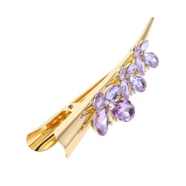 PACKOVE Butterfly Rhinestone Hair Clip Sparkly Metal Alligator Hairpin for Women Horn Shape Secure Spring Clip Shimmering Detail for Hair Styling Purple