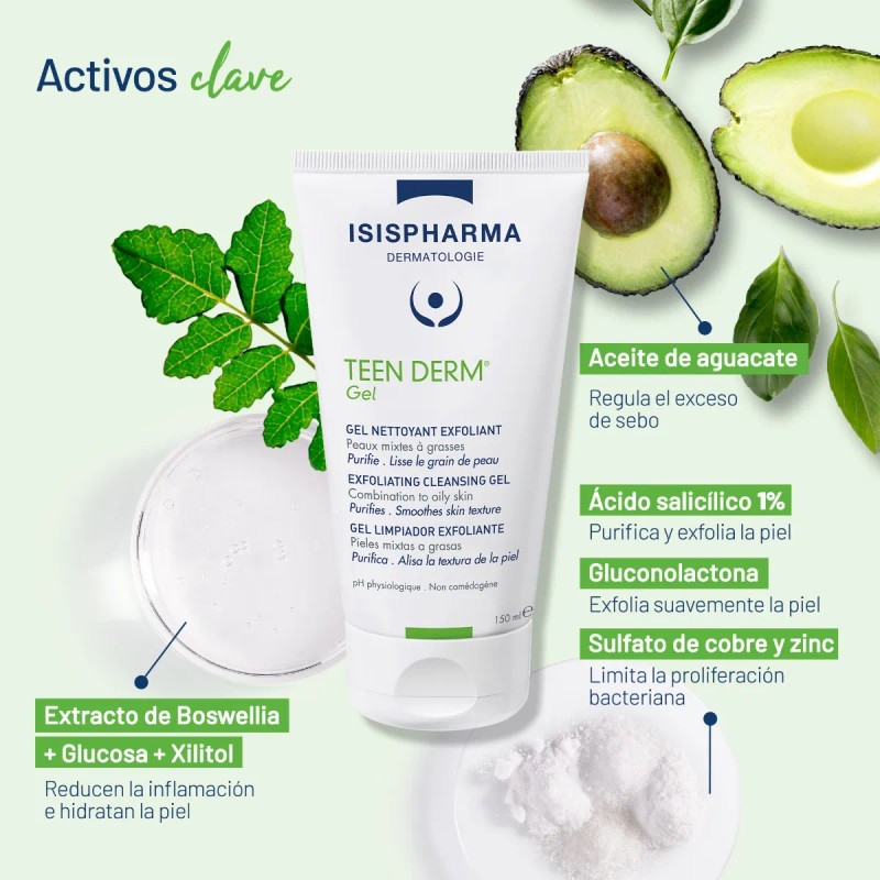 Isispharma Teen Derm Gel 150ml Tipo De Piel Grasa/mixta