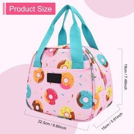 Nanxson 6L Small Cooler Bag, Insulated Lunch Bag, Reusable Lunch Box Bag, Waterproof Lunch Bag for Women, Men, Children, Work, School, Office, Picnic (6L, Pink Prints)