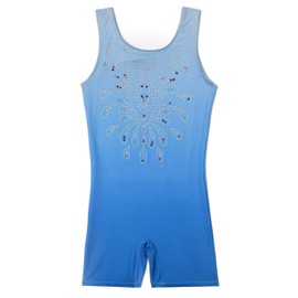 DANSHOW Gymnastics Leotards for Girls Kid Shiny Biketard Child Athletic Unitard(4092-L-01)