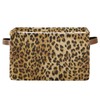 Leopard Print Storage Bin Animal Canvas Toys Storage Basket Bin