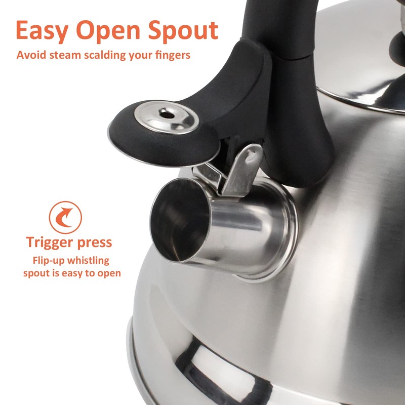 ROSSETTO Kettle Induction Tea Kettle Whistling Kettle Stainless Steel Camping