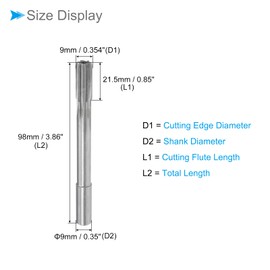 CoCud Machine Clamping Reamer 9 mm Diameter D4 Accuracy M35 Cobalt High Speed Steel Straight Flutes Milling Tool - (Applications: for Lathe) Pack of 1