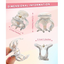 Claw Hair Clips Jaw Clamps - 12PCS Small Hair Claw Jaw Clamp for Thin Hair Styling Accessories Classic Hair Clamp for Women Girls (Sequins(Octopus))