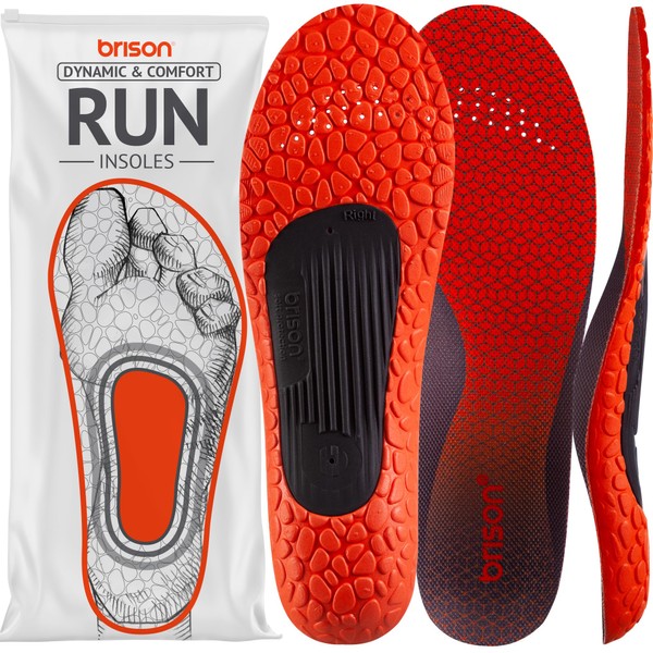 BRISON Gel Plantillas Para Correr Para Mujeres Y Hombres - Zapatos Deportivos Inserciones De Cojines Ortopédicos Para Correr Ciclismo Caminata Larga