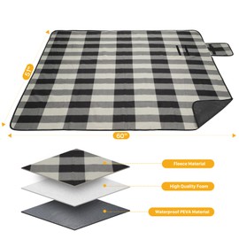 Picnic Backpack for 4, Picnic Basket Set, Leakproof Picnic Bag, Beach Cooler Backpack with Insulated Cooler Wine Pouch,Picnic Blanket, Double Deck Picnic Backpack for Beach,Camping,Park (Brown)