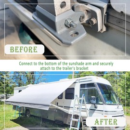 RV Awning for 3310811.009 Metallic Foot Diecast Kit for Dometic A&E 8300/8500 / 8700/9000 Awnings Complete with Rivets - Sleek Gray Finish