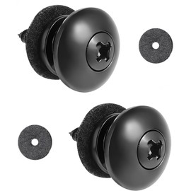 2PCS Guitar Strap Buttons Black Metal Guitar Straps Locks Mushrooms Head Guitars Strap Button for Electric Acoustic Folk Guitars, Bass, Ukulele Replacement Part
