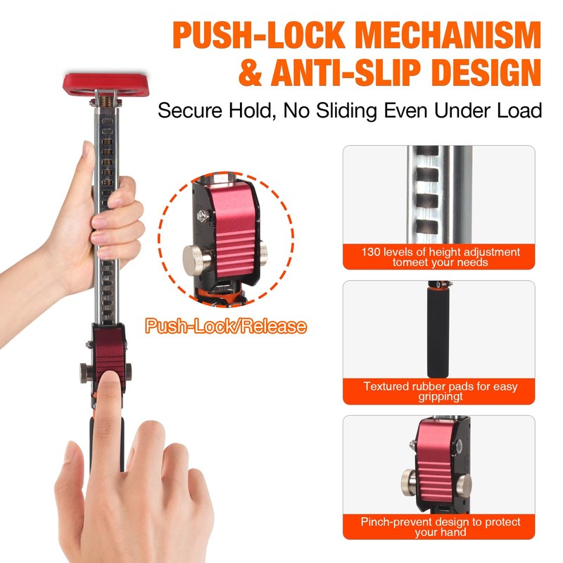 SMTOER Cabinet Jacks, Adjustable Support Pole, Third Hand Tool, Extends