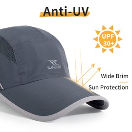 kozinu - Gorra deportiva de malla ligera de secado rápido para hombres y mujeres, Grisoscuro, One Size