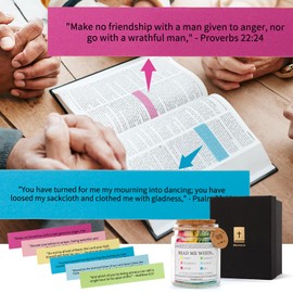 Read Me When Bible Verses Jar Religious Christian Gifts for Women Men, Christian Devotionals for Women Catholic Faith, Color Coded Bible Verses in a Jar, Inspirational Gifts for Women Religious (A)