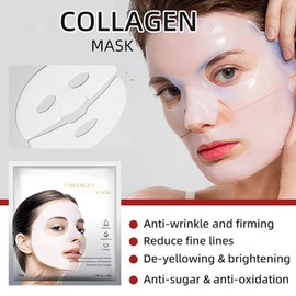ARCHIDATE Collagen Mask Face Overnight - 4 Pieces Collagen Face Masks - Anti-Wrinkle Lifting Face Mask - Cloth Mask Face for Women - Moisturising Mask Face Care Masks Beauty Products