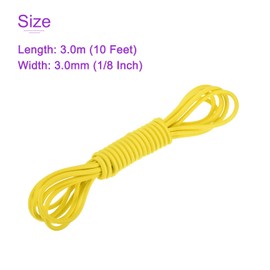 DMiotech 3mm Shock Cord, 3 M Yellow Bungee Cord Tent Pole Shock Cord Round Elastic Kayak Rope Stretch String Marine Grade Heavy Polyester for DIY Projects Tie Downs