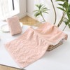 YiLUOMO Pink Embossed Floral Pattern Hand Towel Set of 2