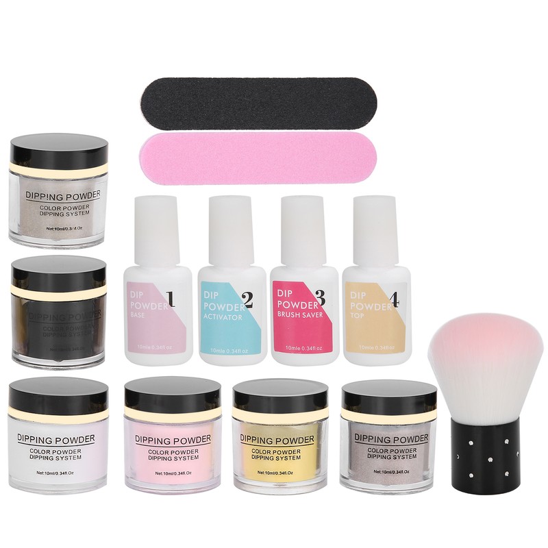 Nail Dipping Powder Set Nail Art Powder Top Base Coat
