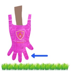 Noble Pets Dog Gloves - 8+ Ways to Use Them| Leak Proof | Extra Long Tie Handles | Eco-Friendly (Pink, 80 gloves)
