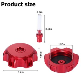 BELOMI CNC Motorcycle Gas Tank Cap, Aluminum Hexagonal Motorbike Fuel Tank Cover with Breather Valve, Motor Accessories for 50cc 70cc 90cc 110cc 125cc 140cc 150cc 160cc Dirt Pit Bike (Red)