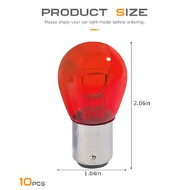 SCUARI 10PCS Car Tail Light Bulb,Break Light Bulb Replacement,Car Accessories,1157 P21/5W S25 BAY15D Automotive Double Tail High and Low Brake Light Bulbs,Fits Most Automotive Lighting Bulbs (Red)