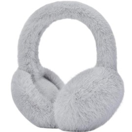 ALIBRAHIM Ear Muffs for Men & Women - Winter Ear Warmers - Classic Fleece Unisex Winter Warm Earmuffs - Windproof Plush Earmuffs Foldable For Boy/Girl - Grey