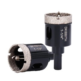 1.25" Diamond Hole-Saw Bits with Pilot Drill Bit - 2pc 1-1/4 inch Diamond Tipped Tile Hole Saws with Guiding Bit for Accurate Drilling Porcelain Tile Ceramic Pottery Granite Stone Glass Bottles 32mm