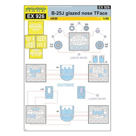 Eduard Sprue Brothers 1:48 Mask - B-25J Mitchell Glazed Nose TFACE (HKM kit), EDUEX926