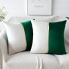 Artscope Green White Velvet Cushion Covers with Gold Leather Patchwork