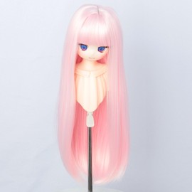 Linfairy 8-9inch 1/3 Doll Long Wig with Straight Long Hair (Light Pink)