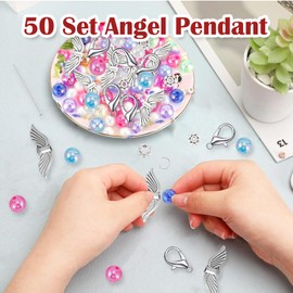 VOPIWOZ Guardian Angel Pendant, 400 Guardian Angel Keyring Craft Set, Guest Gifts, Wedding Angel Pendant, DIY Christmas Decoration Crafts, Christmas Gifts for Christening, Birthday