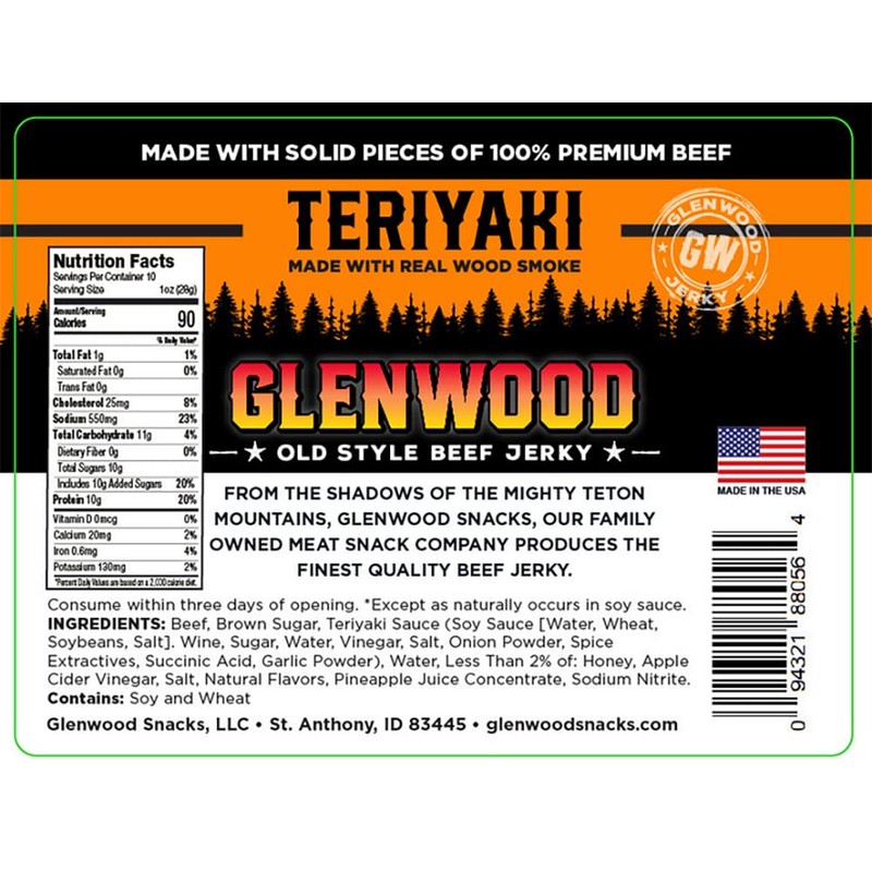 Glenwood Jerky 10oz Beef Jerky (TERIYAKI)