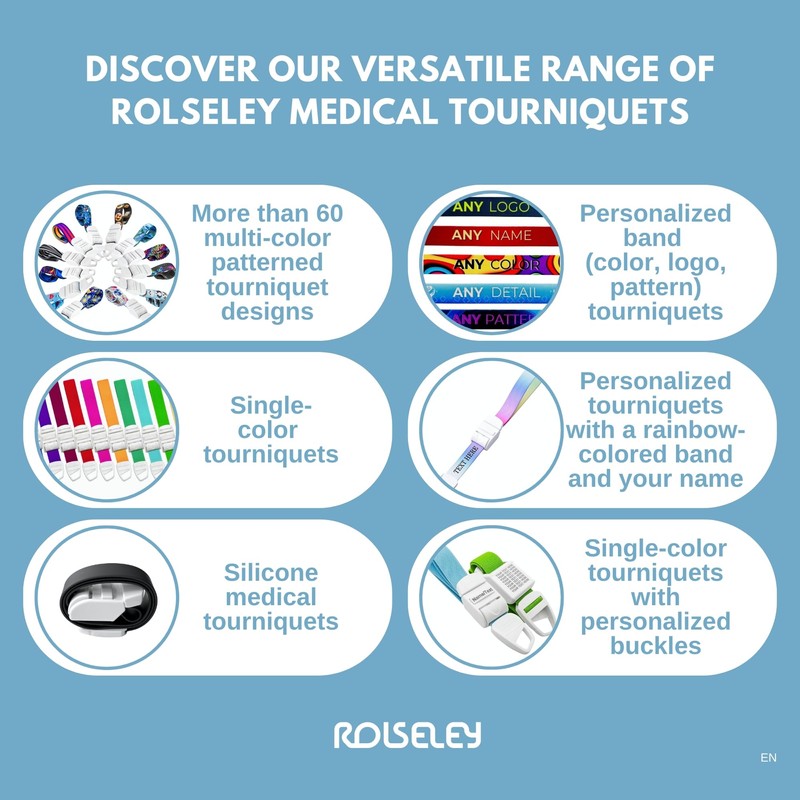 Pack of 10 Quick Release Medical Tourniquets (BLUE)