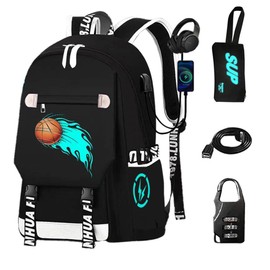 ASXMA Boy backpack.Anime Luminous Backpack Waterproof.Cool Backpacks15.6 in Large capacity Laptopeight Backpack.with USBChargingHeadphones Port.Charging port，Luminous Backpack.Security Lock