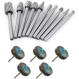 Wood Carving Bits For Dremel Rotary Tool Woodworking Bit Set Shaping Burrs Carver Burs Sculpting Burr Rasp Drill Cutting Bur Kit With Flap Wheels Grooving Grinding 3mm Shaft Die Grinder 1/8 Inch Shank