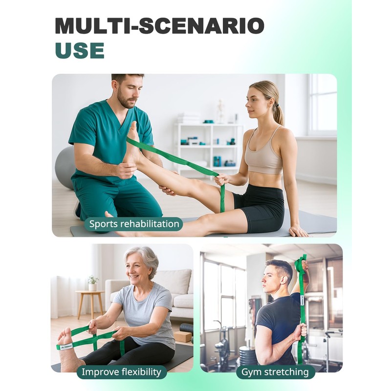 Trideer Stretching Strap Yoga Strap for Physical Therapy, 10 Loops