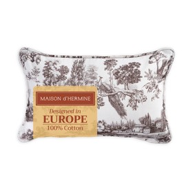 Maison d' Hermine Decorative Pillow Covers 12x20 Inch Rectangle 100% Cotton Throw Pillow Covers with Invisible Zipper Cushion Case for Living Room Couch, Chair, Sofas, Bedroom, Home (Trianon - Grey)