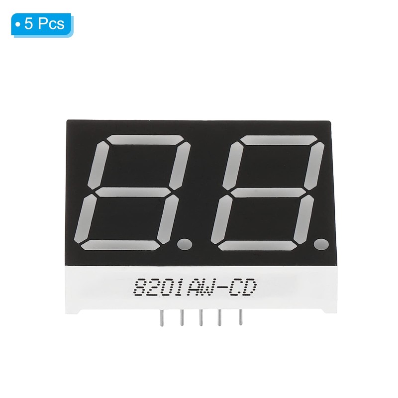 PATIKIL 5pcs Common Cathode 7 Segments 10 Pin 2 Bit