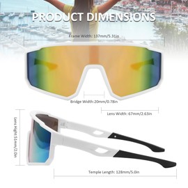 Louriy Kids Sunglasses Youth Baseball Sport Sunglasses for Teens Boys Girls Softball Cycling Running Glasses, Red, 6.29*3.14*2.16 in