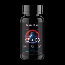 Leviathan Nutrition Vitamin D3 K2 – 5000 IU D3 + 360mcg MK7 – Vegan, Organic, Extra Strength – Bone, Heart & Immune Support