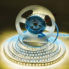 HAASHADA LED Strip Lights, DC12V 5m/16.4ft Dimmable SMD 5730 (5630 Upgraded) Super Bright 600LEDs 28000LM LED Ribbon Lights Strip Waterproof IP65, 2 Times Brighter Than 3528, Neutral White 4000K