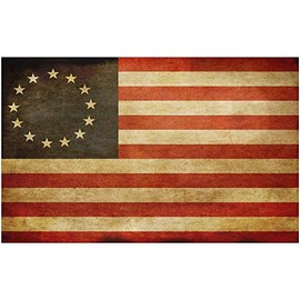 Generic Vintage Old Look Betsy Ross 13 Stars American Aged Flag Sticker 5x3 Inch Decal