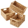 Casafield Set of 3 Water Hyacinth Rectangular Storage Baskets with