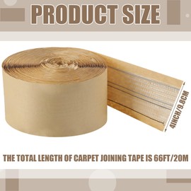 Yuxung 66 ft Carpet Joining Tape 4 Inches x 66 ft Carpet Seam Tape, Heat Bond Seaming, Strong Adhesion, Safe