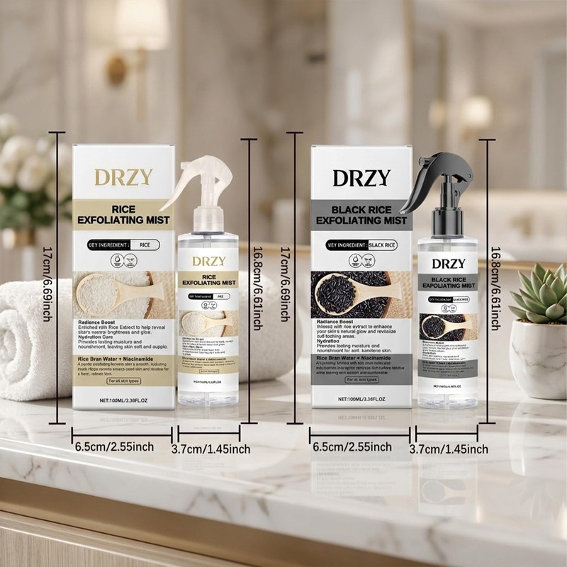 DRZY Rice & Black Rice Exfoliating Mist Set – Gentle