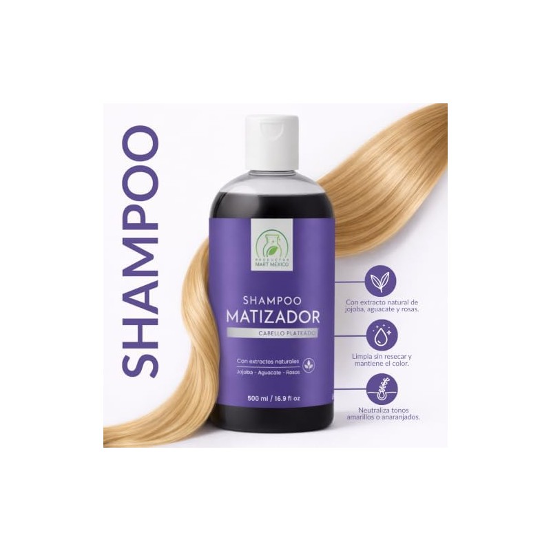 Shampoo Matizador Con Extractos Naturales 500 Ml Productos Mart Mexico
