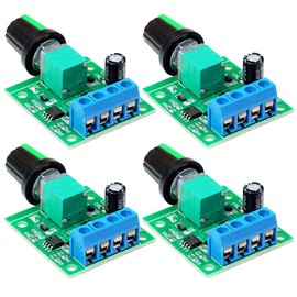 Kiligen 4pcs PWM Low Voltage Motor Speed Controller DC1.8V/3V/5V/6V/12V 2A 1803BK 1803B Adjustable Driver Switch with Speed Control Knob