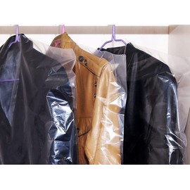 Set of 5 Transparent Garment Covers Coat Protection Transparent Clothing Film in Size [60 x 90 cm] - Pack of 5 Garment Bags | Clothing Protectors | Clothing Cover | Dust Protection | Clothing Bag