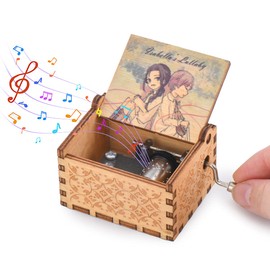 Wood Musical Box, The Promised Neverland Music Box Wooden Musical Instrument with Melody Isabella’s Lullaby Gift for Birthday Anniversary Holiday (Style 5)
